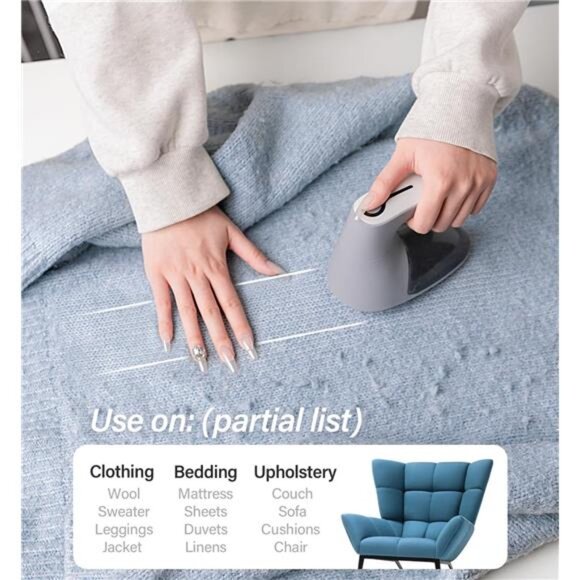 Fabric Shaver, Lint Shaver, Lint Remover Defuzzer Sweater Shaver for Clothes - Picture 5 of 7